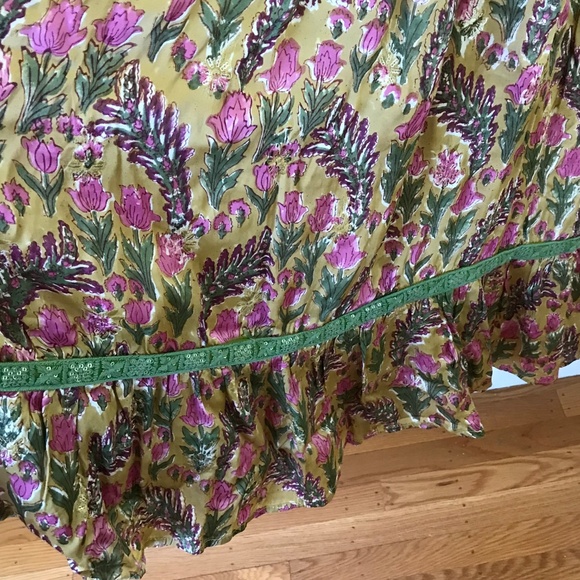 CLARA THE LABEL Marina Midi Maxi Dress Floral Golden Blossom Women’s Size Large - Picture 7 of 16